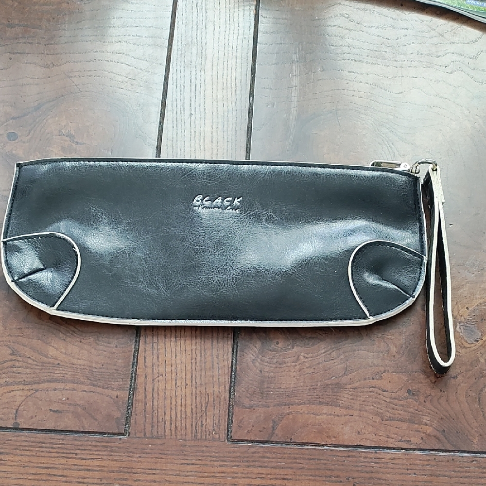 Kenneth Cole black leather clutch
